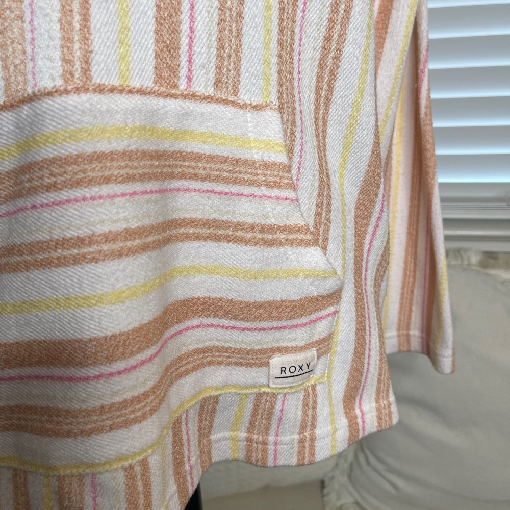 Roxy Wild & Free Boho Hippie Poncho Striped Hoodie - Picture 4 of 9